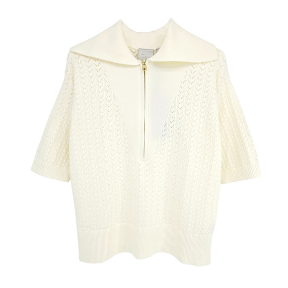 VARLEY Arney Half-Zip Polo Sweater in Egret M - Picture 4 of 11